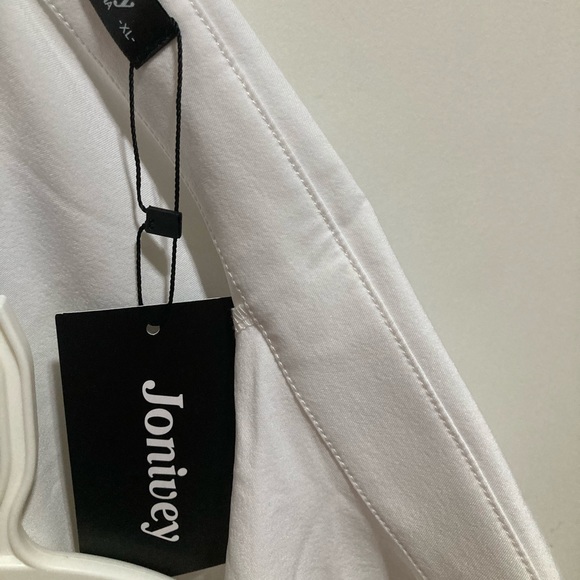 Women's Long Sleeve White Button Down - for work, dress up, formal / casual - Picture 9 of 16